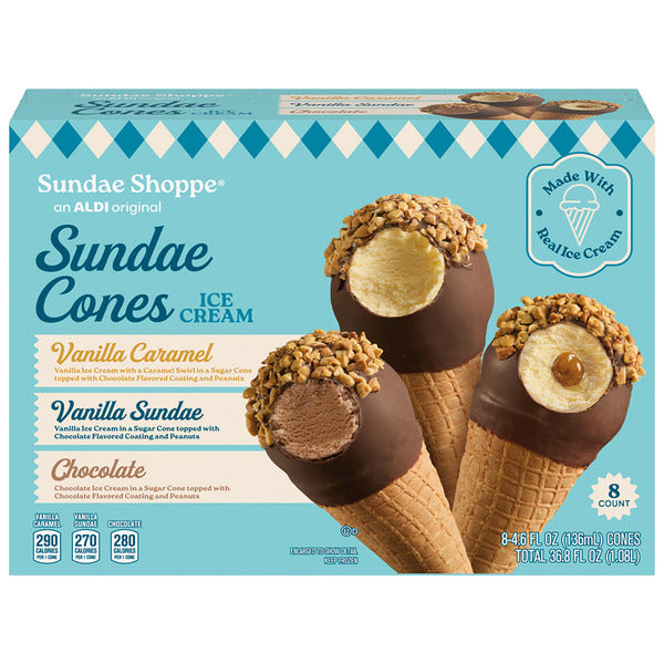 Sundae Shoppe Variety Pack Ice Cream Cones - 8 count  36.8 fl oz