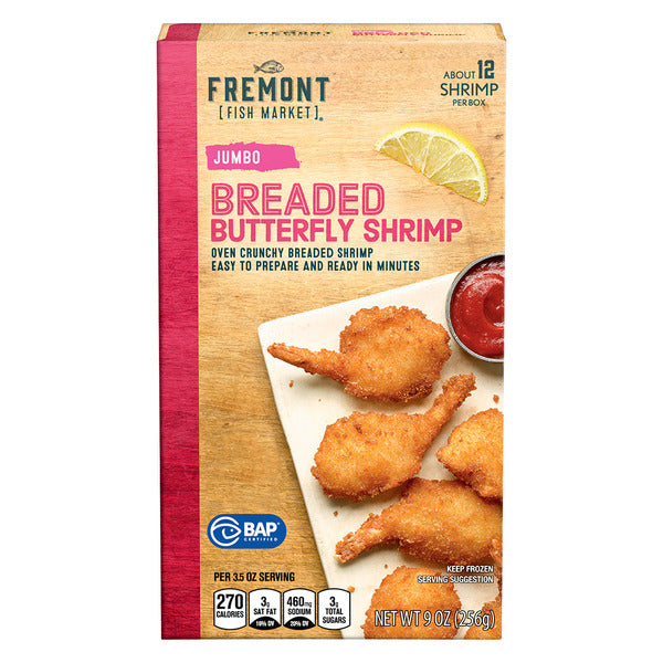 Fremont Fish Market Jumbo Breaded Butterfly Shrimp 9 oz