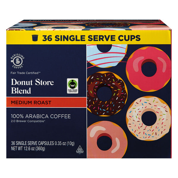 Barissimo Donut Store Blend Medium Roast Coffee Cups - 36 Cups 12.6 oz