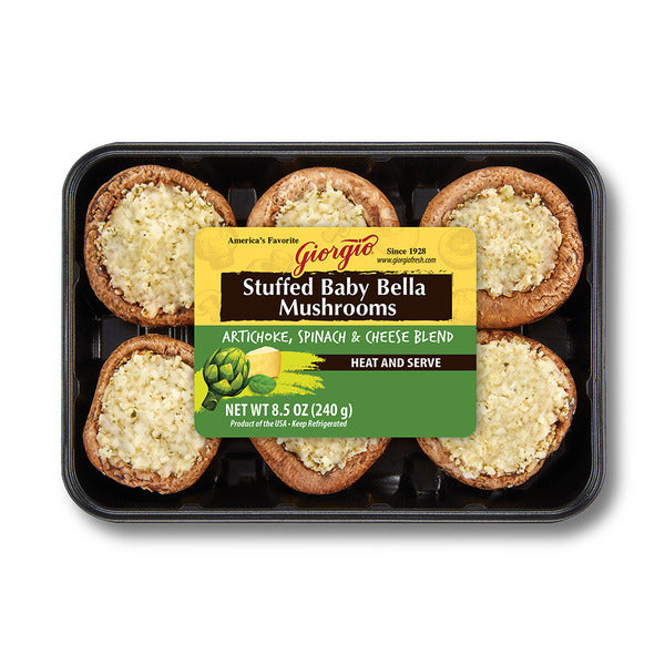 Artichoke, Spinach & Cheese Stuffed Baby Bella Mushrooms 8.5 oz