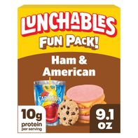 Lunchables Ham & American Cracker Stackers with Capri Sun Fruit Punch & Chocolate Chip Cookies 9.1 oz