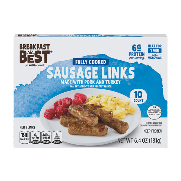 Breakfast Best Fully Cooked Sausage Links - 10 Count 6.4 oz