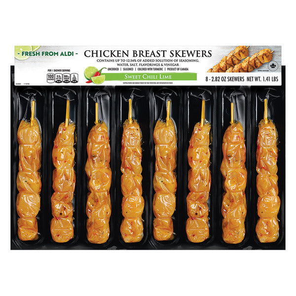 Sweet Chili Lime Chicken Breast Skewers - 8 Count 22.57 oz