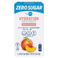 Puraqua White Peach Sugar Free Hydration Drink Mix Sticks - 6 count 2.75 oz