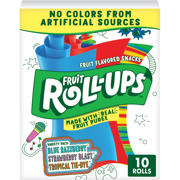 Betty Crocker Tongue Tattoos Fruit Roll-Ups Variety Pack 10 ct