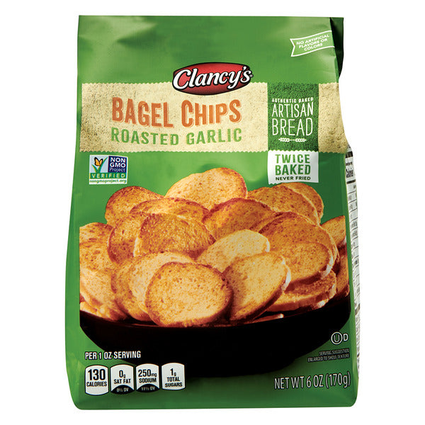 Clancy's Roasted Garlic Bagel Chips 6 oz