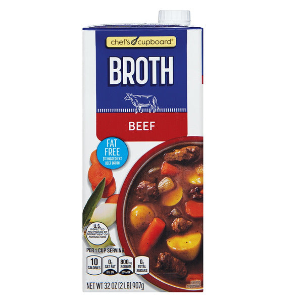 Chef's Cupboard Fat Free Beef Broth, 32 oz