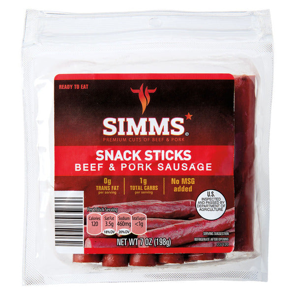 Simms Beef & Pork Sausage Snack Sticks 7 oz