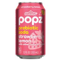 Summit Popz Strawberry Lemon Flavored Prebiotic Soda 12