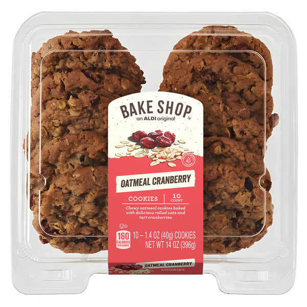 Bake Shop Oatmeal Cranberry Cookies - 10 Count 14 oz