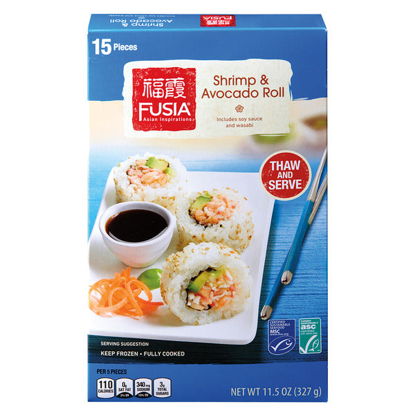 Fusia Asian Inspirations Shrimp & Avocado Rolls 11.5 oz