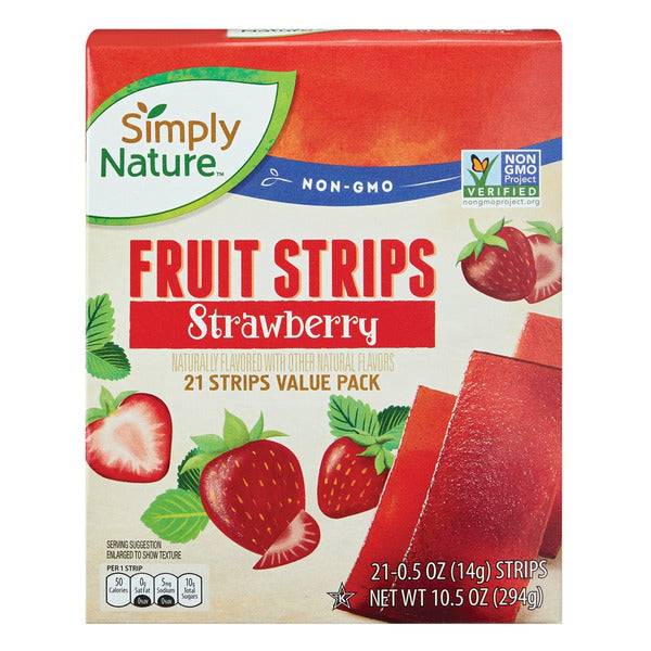 Simply Nature Strawberry Fruit Strips - 21 Count 10.5 oz