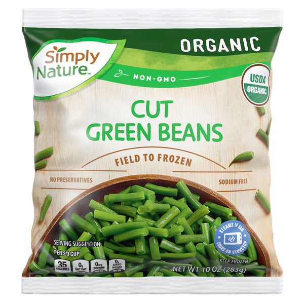 Simply Nature Organic Frozen Cut Green Beans 10 oz