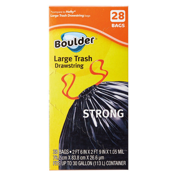 Boulder Large Drawstring Trash Bags - 28 Count 28 ct