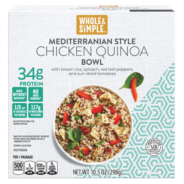 Whole & Simple Mediterranean Style Chicken Quinoa Bowl 10.5 oz