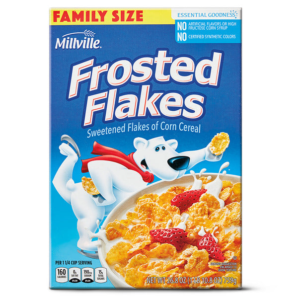Millville Family Size Frosted Flakes 26.8 oz