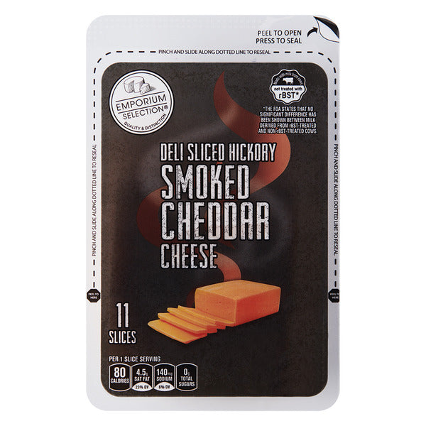 Emporium Selection Smoked Cheddar Slice Cheese 8 oz