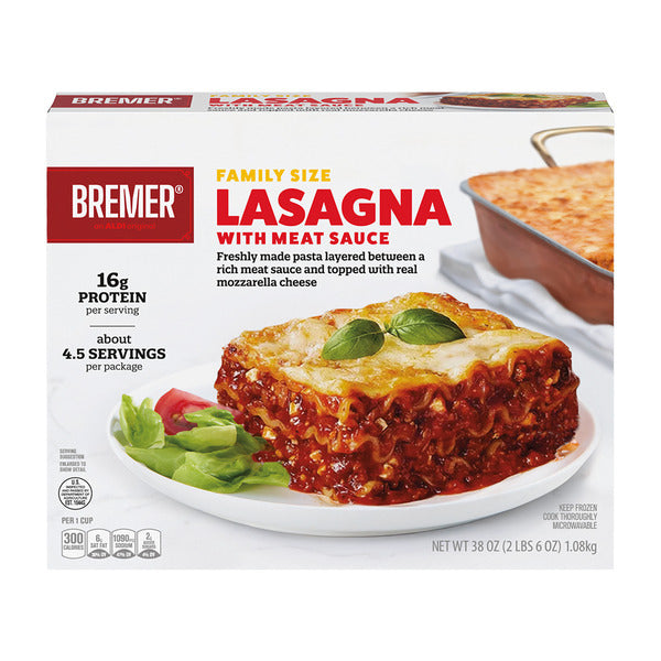 Bremer Family Size Lasagna with Meat Sauce 38 oz