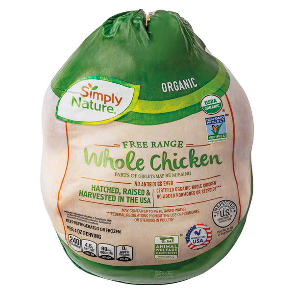 Simply Nature Organic Whole Chicken 5.2 lb