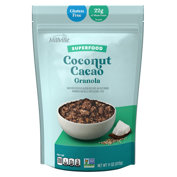 Millville Gluten Free Coconut Cacao Superfood Granola 11 oz